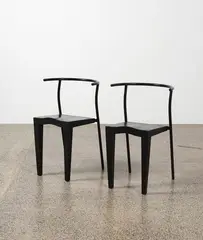 A pair of Dr Glob chairs by Philippe Starck for Kartell, metal and plastic, sold Jun 2022