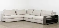 Groundpiece sofa by Antonio Citterio for Flexform 2001, sectional sofa in three parts, metal frame with down-filled seat cushions and backrest cushions in upholstery fabric boo, sold Jun 2022