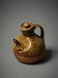 Len Castle & Andrew Van der Putten, Pinched coffee pot, stoneware with ash glaze (A/F)