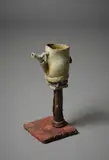 Peter Hawkesby, T-pot, glazed stoneware, stone and composite material