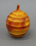 John Parker, Small twig vase, white earthenware with speckled orange glaze, c. 1990’s