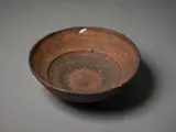 Len Castle, Large bowl, stoneware with a rich brown iron oxide wash on the textured surface