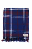 Wanganui Woollen Mills Ltd, Early travel rug, in a blue, burgundy, and white tartan design