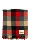 Roslyn textiles, Glencoe Rug, with a checked pattern in red, black, grey, and beige