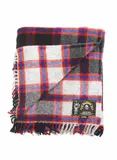 Onehunga Woollen Mills Ltd, Glenfiddich Quality Rug, with a ‘Hunting McPherson’ tartan pattern in grey, black, red, and blue