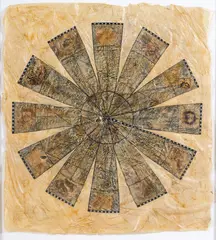 Ruth Watson, Small Map, collage elements with acrylic overlay