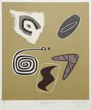 Dick Frizzell, Ochre tiki, screenprint, PP