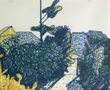 Pat Hanly, Untitled (Garden), coloured inks on paper
