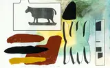 Stacks Months and Days by Richard Killeen, watercolour and acrylic on paper, sold Apr 2022
