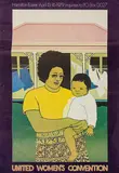 United Women's, Convention Poster Robin White Mere and Siulolovao, Otago Peninsula, screenprint