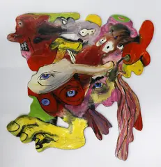Robert McLeod, Push No. 1, oil on shaped board