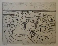 Handscape No. 2 by Gary Tricker, etching, 1/3, 1st state, sold Apr 2022