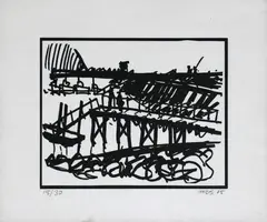 Untitled by Michael Smither, screenprint, 15/30, sold Apr 2022