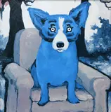 Georges Rod, Dog, acrylic on board