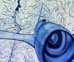 Roger Morris, Fly Korean, 40 000 feet out of Kirribillie, oil on board