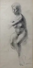 Ronald Walter Stenberg, Untitled - figure study, graphite on paper