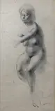 Ronald Walter Stenberg, Untitled - figure study, graphite on paper