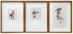 Tightrope 1, 2, 5 by Barry Cleavin, etchings, offered Apr 2022