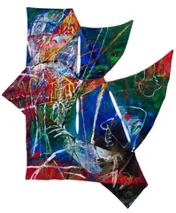 Philippa Blair, Scala (Killing 2 Birds with 1 Stone), acrylic on canvas