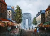 Henri Royer, Arc de Triomphe, oil on board