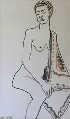 Jan Nigro, Nude, ink on paper