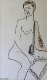 Jan Nigro, Nude, ink on paper
