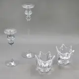 Holmegaard & Orrefors, Four Scandinavian glass candlesticks