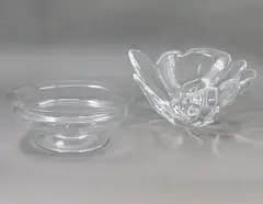 Claus Dalby for Holmegaard, Old English flower bowl, together with another glass bowl in the shape of a flower, D. 300mm