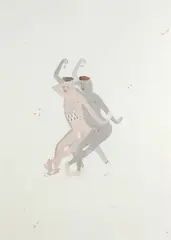 Half Shuffle by Kushana Bush, gouache and pencil on paper, offered Apr 2022