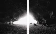 Mark Adams, Te Ana o Hineraki - Moa Bone Cave 1989, silver bromide fibred-based prints, diptych