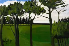 Southland Series III No. 21 by Trevor Moffitt, oil on board, sold Apr 2022