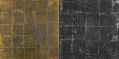 Marriage by Max Gimblett, water gilded Swiss gold, silver, black clay, diptych, offered Apr 2022