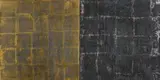 Max Gimblett, Marriage, water gilded Swiss gold, silver, black clay, diptych