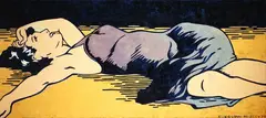 Reclining Woman by Dick Frizzell, oil on canvas, sold Apr 2022