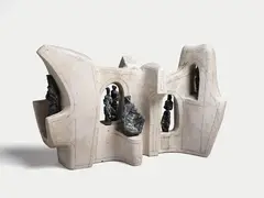 Russell Clark, Sculptural Marquette for University of Canterbury Water Fountain, plaster, cast metal and wood (1958)