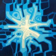 Guy Ngan, Blue Formation No. 4, acrylic on board