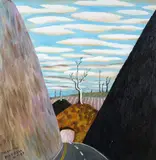 Dick Frizzell, The Cutting, oil on board