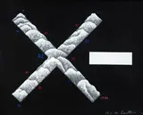 X - by Tony de Lautour, acrylic and oil on paper, sold Dec 2021