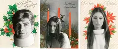 A set of three Seahorsel Christmas Cards by Yvonne Todd, darkroom handprints on fibre-based paper collaged onto found Christmas cards, 2012 (unique), offered Dec 2021