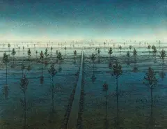 Mark Cross, The Rut of Historical Logic, oil on board