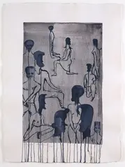 Study by Bill Hammond, acrylic on recycled paper, sold Dec 2021