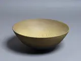 Len Castle, Sulphurous Bowl, stoneware with matt black exterior and yellow craquelure interior glaze