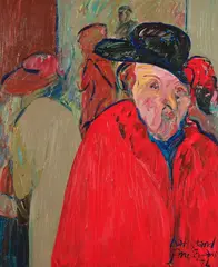 Jane Evans, Hat Stand, oil on board