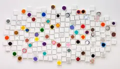 John Reynolds, Stunner, oil paint marker and acrylic on canvas, 200 blocks
