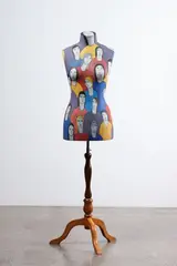 Agnes Wood, The Many Faces of Women, acrylic on dress maker’s mannequin