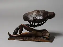Paul Dibble, Reclining Figure and Manuka, cast bronze, edition of 5