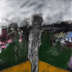 Richard Lewer, The Prozac Kid has a new Hairdo and Shirt and he Will be Alright, mixed media on aluminium