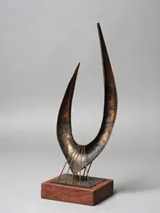 Maquette for Albatross, University College Sculpture, Otago University by John Middleditch, copper and wood, offered Dec 2021