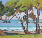 Rata Lovell-Smith, Untitled - Coastal View, oil on canvasboard