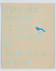 Tell me where is the bluebird of happiness found by Gavin Hurley, collage on paper, sold Nov 2021
